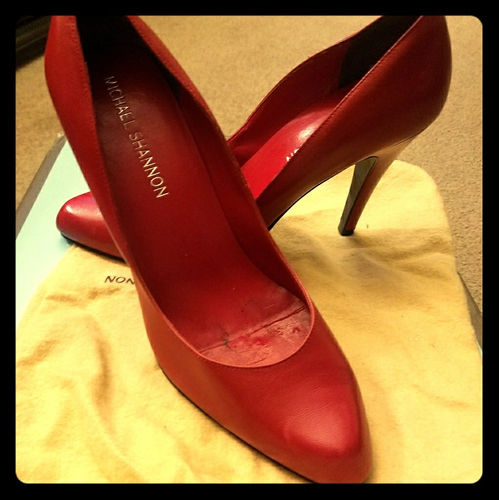 Red Michael Shannon Pumps